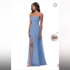 Azazie Lena Bridesmaid Dress (Steel Blue)